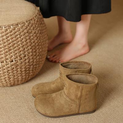 Женские короткие ботинки, новинка ранней осени, тонкие замшевые ботинки Майяр, женские ретро ботинки Мартин на плоской подошве