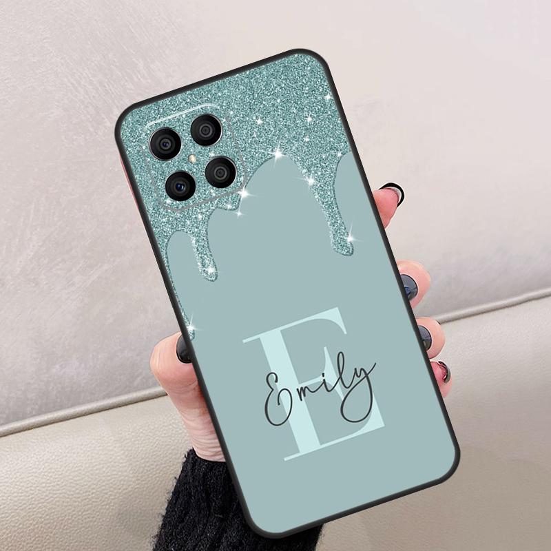 Персонализированный чехол с жидкими блестками и именем Для Honor Magic 5 Lite X7a X8a X9a X6 X7 X8 X9 8X 10 50 70 90 Lite Magic 4 Lite Обложка