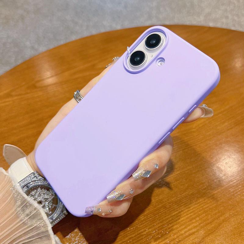 Облачное ощущение Жидкий силикон Подходит для чехла для мобильного телефона Apple 16promax IPhone 15 Ультратонкий Не желтеет Однотонный Предотвращает падения