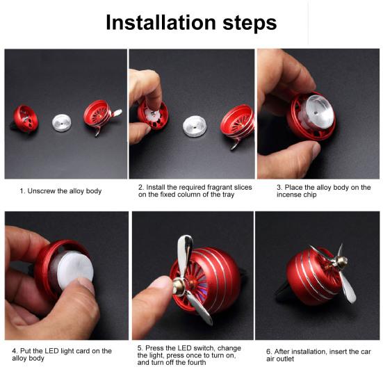 Автомобильные духи, простая установка, свежий аромат, форма пропеллера, автомобильный вентилятор, ароматерапия для автомобиля