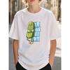 European sizes T-Shirt Boys Clothing Casual Trendy Cartoon Pickle Ice Block Pattern Kids Wear for Boys Ages 5-13 Daily Wear