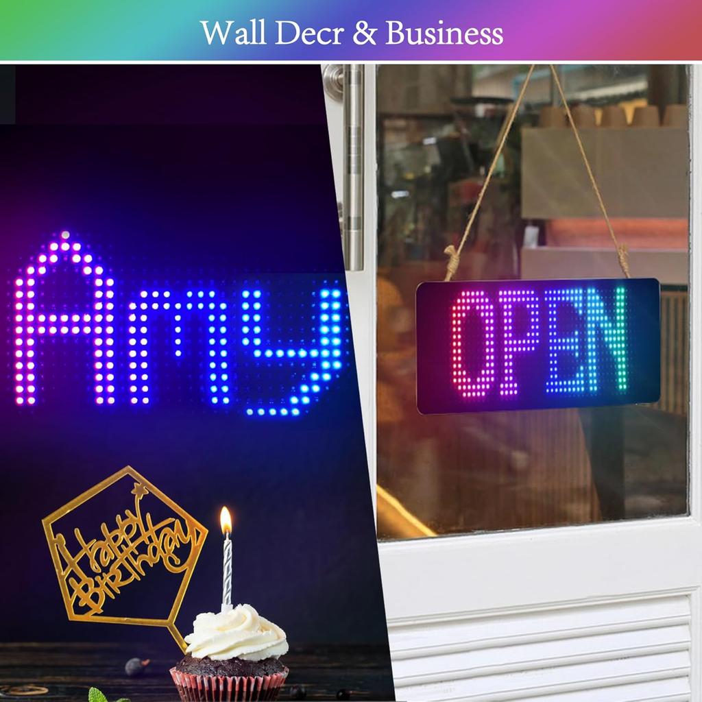 Светодиодная матричная пиксельная панель, USB 5 В, гибкий адресуемый RGB-узор, граффити, прокручивающийся текст, анимационный дисплей, автомагазин, приложение Bluetooth