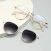 Metal Cat Eye Sunglasses Two-in-one Women Magnetic Clip Cover Vintage Optical Eyeglasses Frame Designer Polarized Sun Glasses
