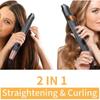 2 In 1 Twisted Hair Straightener and Curler Professional Flat Iron 3D Concave And Convex Titanium Plate Ionic Curling Iron