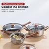 Набор из 12 кастрюль и сковородок с чайником 3 л, антипригарным покрытием, кухонные кастрюли из нержавеющей стали для индукционной плиты