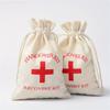 10/5/2Pcs Christmas Party Wake Up Bags Wedding Guest Gift Storage Bag Cotton Linen Bags First Aid Kits Red Cross Hangover Kit