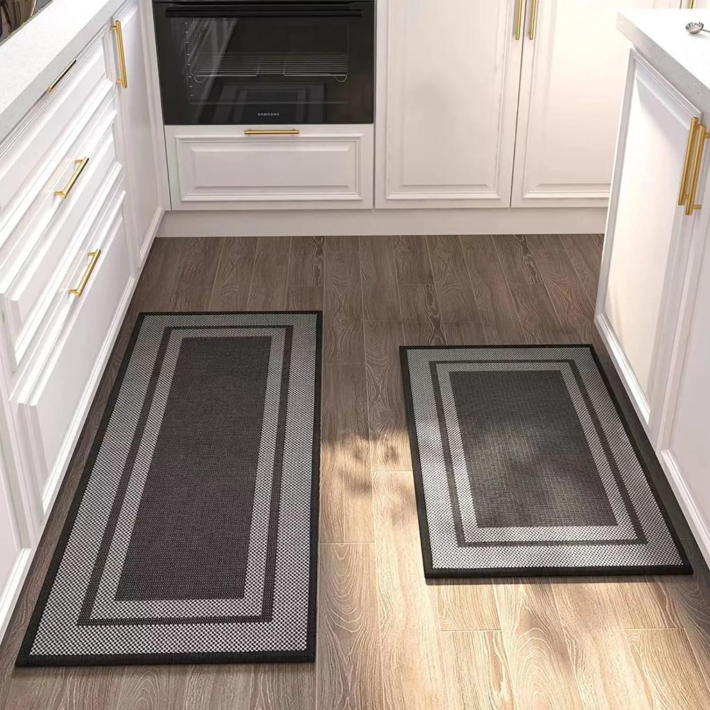Kitchen Mat Kitchen Non-slip Long Rugs Kitchen Carpet Absorbent Retro Floor Mat Carpet for Living Room Bathroom Entrance Doormat