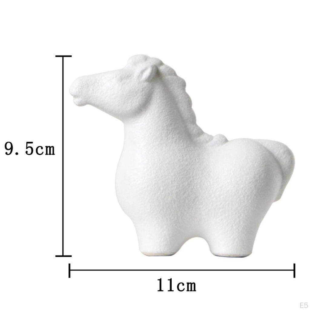 Керамическая статуэтка лошади, подарочная коллекционная скульптура животного, настольное украшение для книжной полки