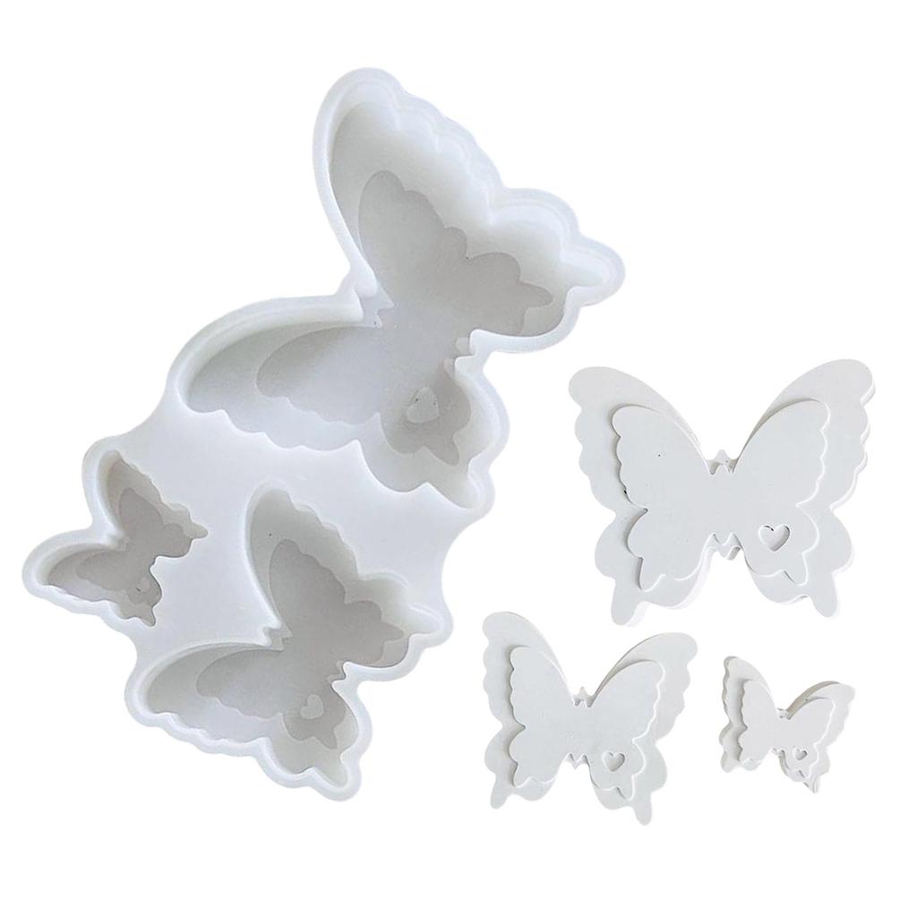 Silicone Mold Set For Creative Crafts Durable And Flexible Butterfly Designs In Three Sizes Ideal For DIY Projects
