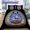 Moose Glass Cityscape Pattern Bedding,Quilt Set Quilt Cover Pillowcase Home Birthday Gift (1 * duvet cover + 2 * pillowcase, without core)