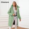 Cinemore Женская куртка, зима 2024, теплые длинные парки, верхняя одежда с капюшоном, женская одежда, модный пуховик, женское пальто 06