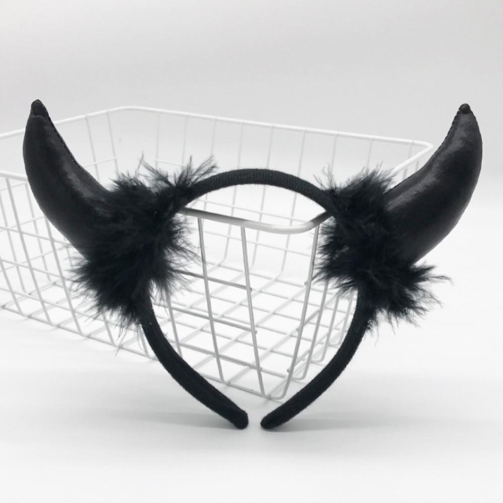 Goth Devil Headband Horns Children Headbands Halloween Party Adults Decorations