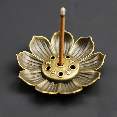 Подставка для палочки для благовоний из сплава, буддийская кадильница в форме лотоса, бронза, настурция
