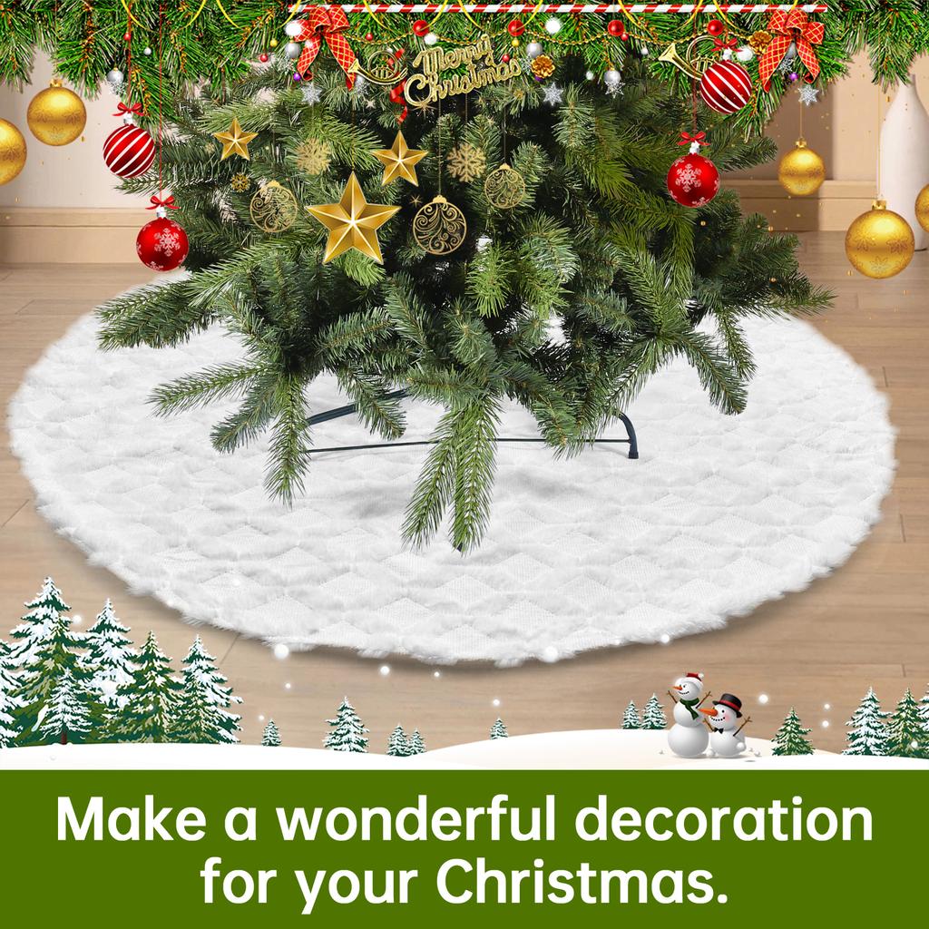 48-дюймовая юбка в виде рождественской елки из искусственного меха с косичной вязкой, мягкая плюшевая юбка в виде рождественской елки, многоразовая
