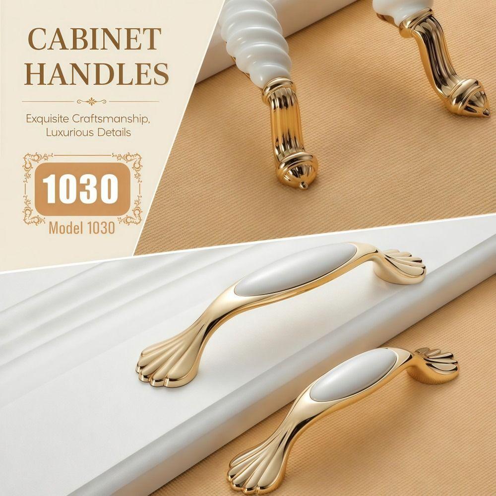 Zinc Alloy Ceramic Cabinet Handles 96mm 128mm Cabinet Door Knobs Furniture Hardware