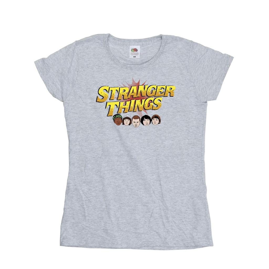 Netflix Womens/Ladies Stranger Things Comic Heads Cotton T-Shirt