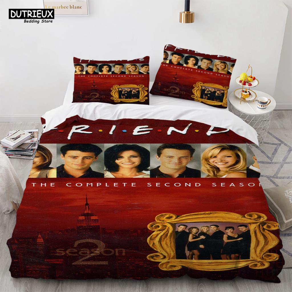 Новые друзья комплекты пододеяльник с наволочкой Twin Full Queen King Double Single Size пододеяльник для женщин взрослых подростков комплект постельного белья