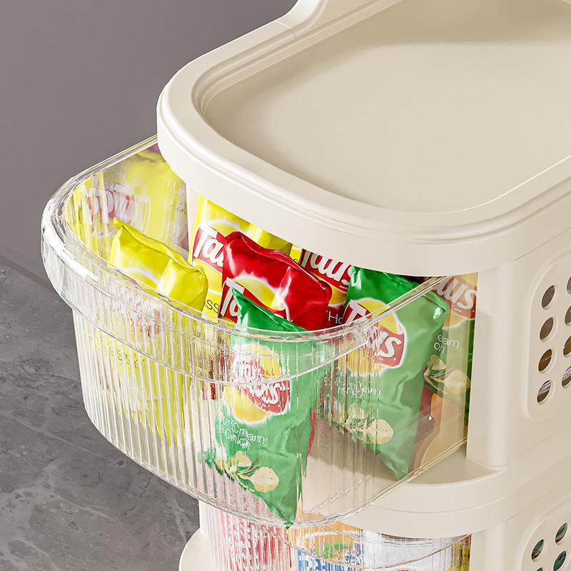 Drawer-Type Trolley Storage Rack Household Toy Snack Cabinet Cart Movable Bookshelf Multi-layer Handcart with Pulleys Trolley