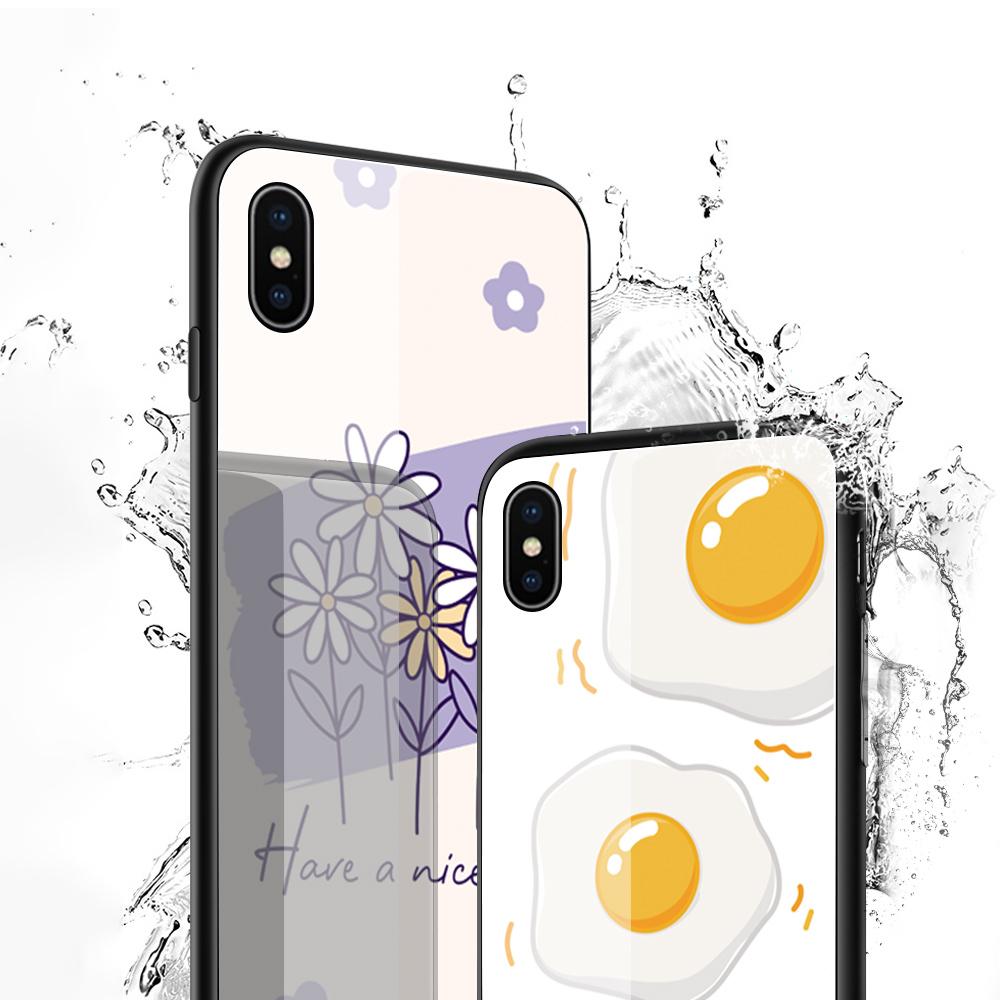 Чехол для телефона из закаленного стекла для iPhone 11 12 13 14 15 16 17 Redmi 10 12 14C Note10 Note14 Xiaomi 11Lite PocoC75 Мягкий край Ударопрочный Гладкий чехол
