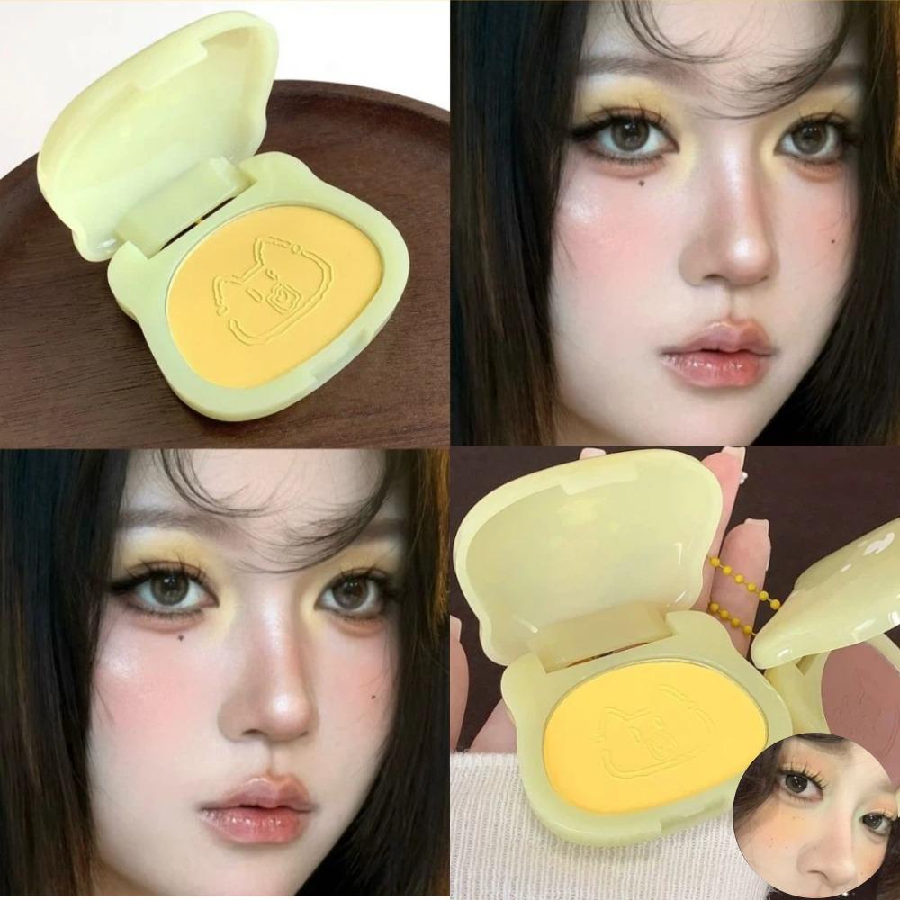 Matte Orange Blusher Powder Monochrome Peach Blush Palette Yellow Rouge Cheek Tint Natural Brown Face Contouring Korean Makeup