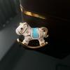 Rhinestone Horse Brooch Sweater Cardigan Coat Business Suit Zodiac Animal Lapel Pin Men Women Fashion Jewelry Clothing Accessories