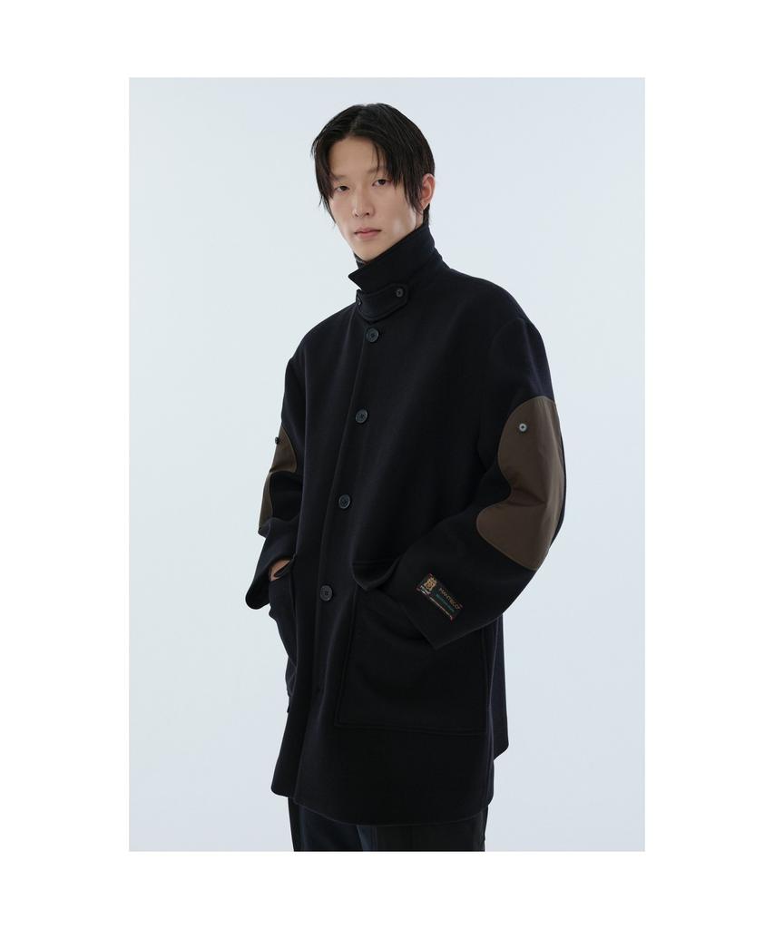 Recode Sleeve Patch Cargo Worker Half Coat_Rkcaw24609Bkx