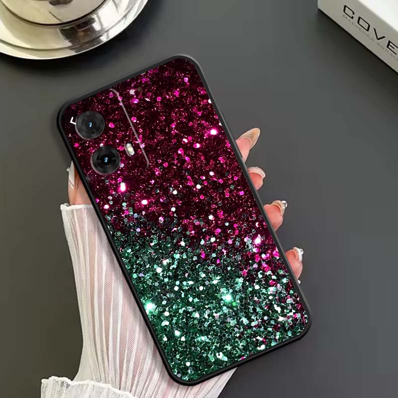 Сияющие креативные узоры Для Motorola G85 Edge 50 G24 G35 G14 G04 40 G72 G34 G G54 G13 G32 5G Черный чехол для телефона
