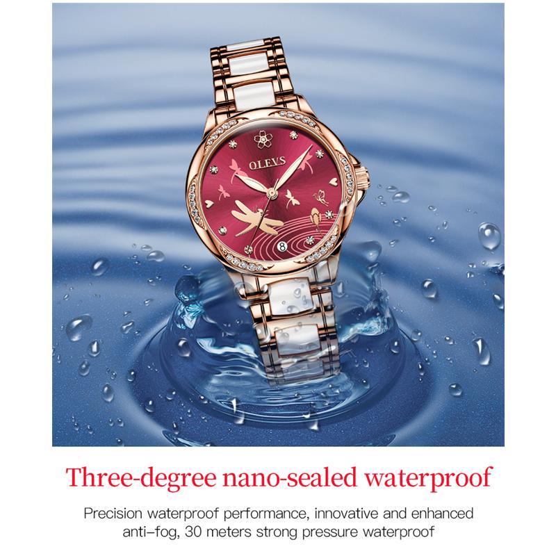 OLEVS 6610 With Gift Box Luxury Fashion Automatic Mechanical Watch Waterproof Noble Luminous Diamond Set Elegant Women's Watch