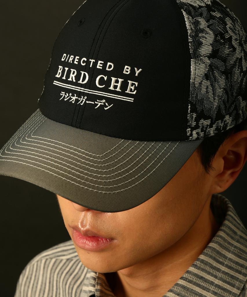 BIRD CHE Черная хлопковая кепка с жаккардовым узором «Цветок спички»