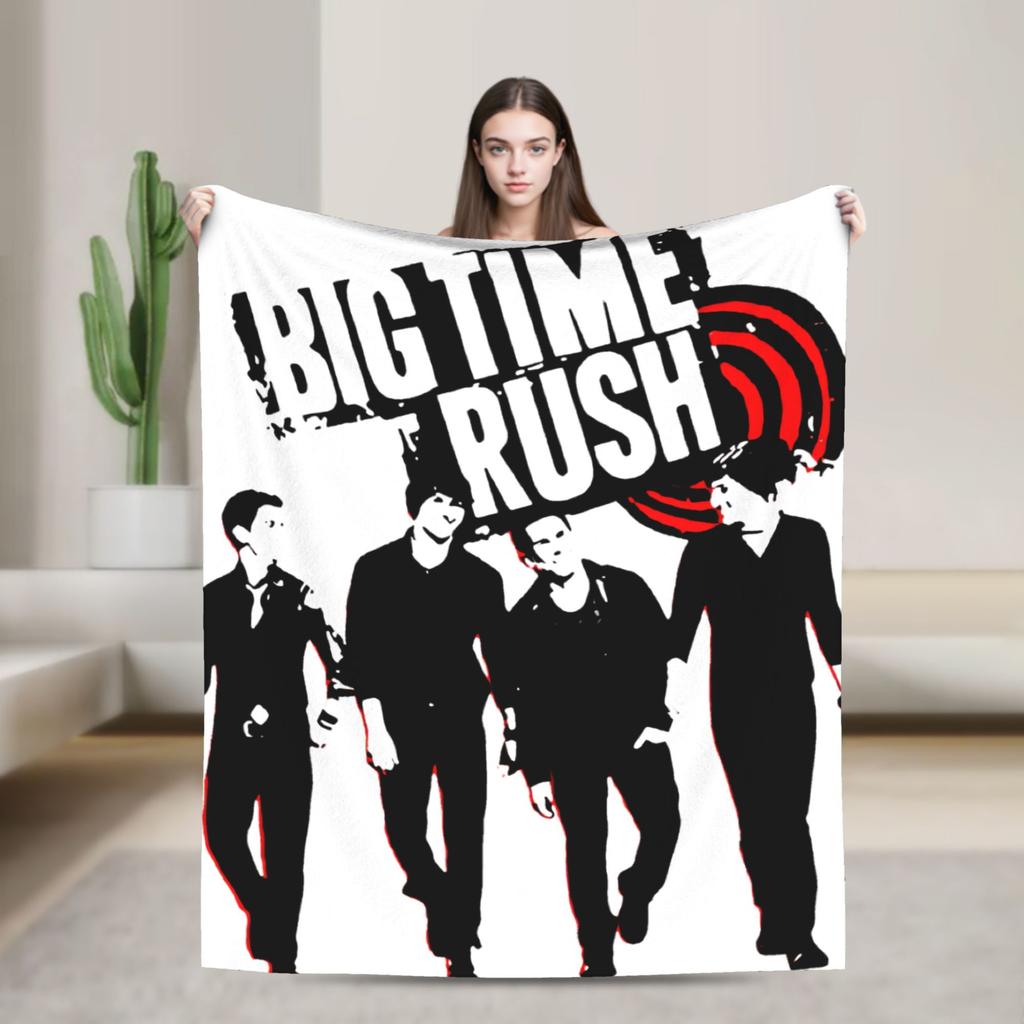 Big Time Rush Band  Flannel Blanket Winter  Super Soft Throw Blanket for Girls Boys Outdoor Funny Bedspread Sofa Bed Cover