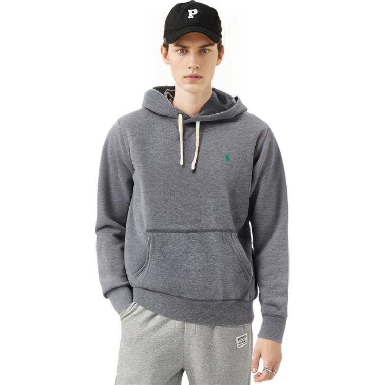 Polo Ralph Lauren Осень/Зима 22 Однотонный Худи с Вышивкой Логотипа Мужские Худи Серый 710766778-064