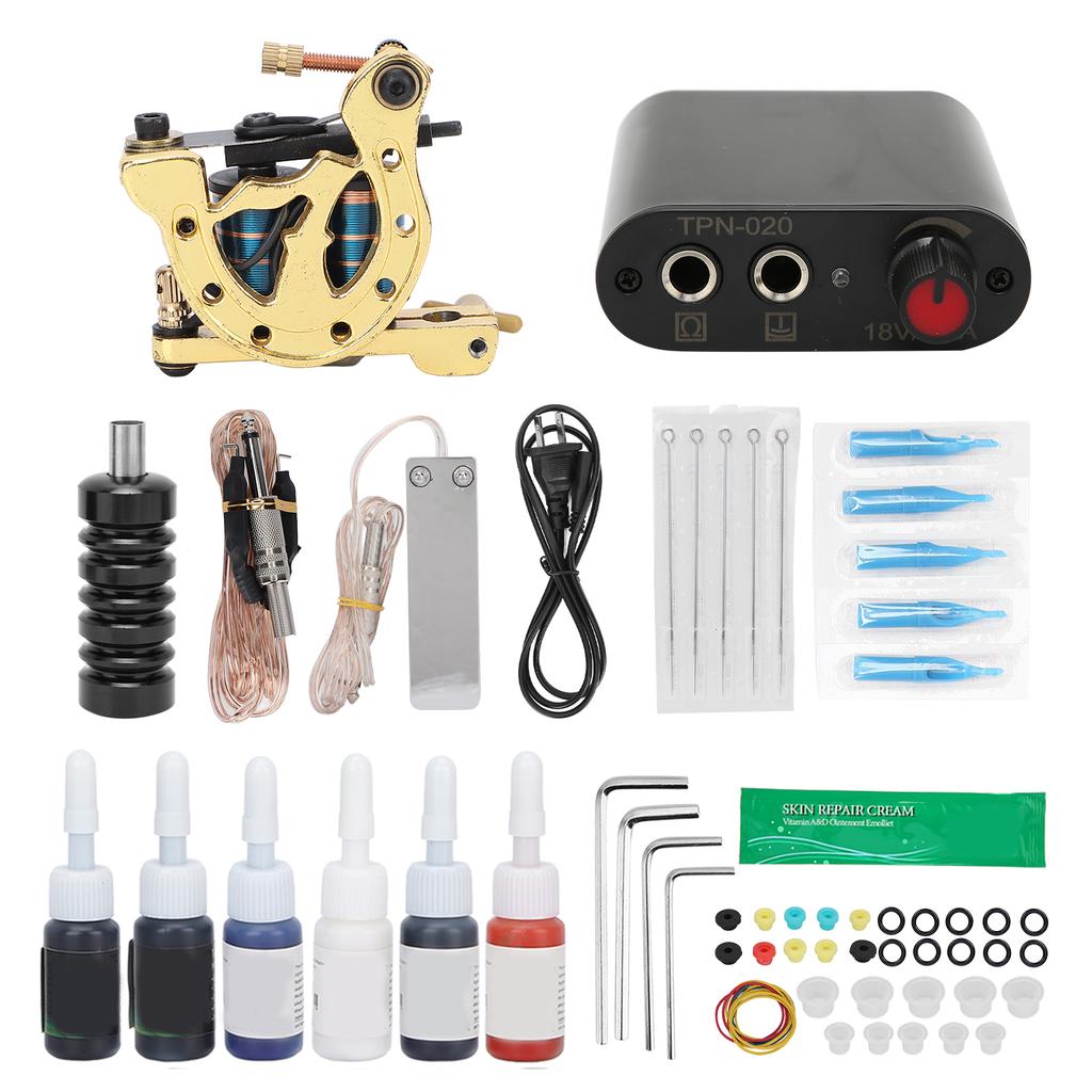 Полный набор для татуировки Полный набор тату-машинок с катушками Тату-машинка Аксессуары для татуировки