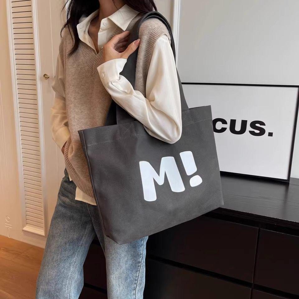 Versatile Printed Canvas Tote Bag - Large Capacity Underarm Shoulder Bag