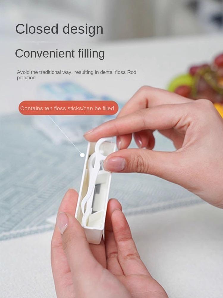 Portable 10 Automatic Dental Floss Boxes To Replace High Elasticity Dental Floss Sticks Portable Reusable