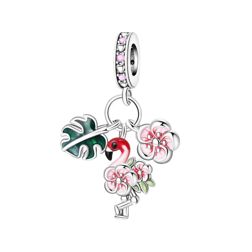 2026 Three-piece Series Flamingo Little Prince Charm Pendant Beads Jewelry Bracelet Accessories Female 925 Silver