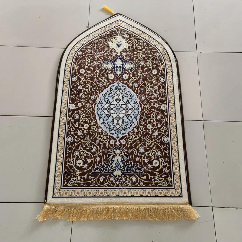 Portable Printed Flannel Rug for Prayers - Thickened Sponge Prayer Carpet