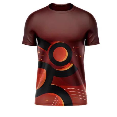 Simple Fashion Running T-Shirt Summer Casual Outdoor Fitness 3D Printed Men's Sports T-Shirt Shoe Neck T-Shirt
