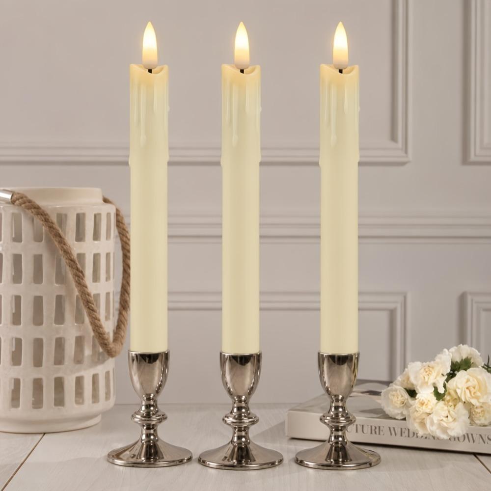 6PCS Simulated Flameless LED Candle Light With Remote LED Long-Stick Candles Christmas