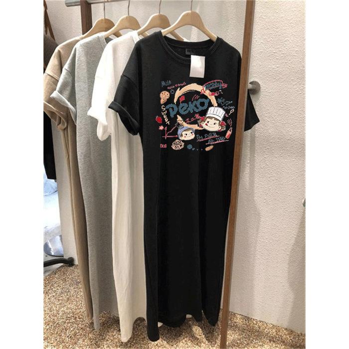 YYFS Женская мода лето весна 1/2 рукава О-образный вырез свободная талия повседневные платья