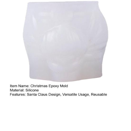 Рождественский Дед Мороз Эпоксидная форма Хранение мелочей Контейнер для свечи DIY Форма для литья Многоразовый Праздничный декор