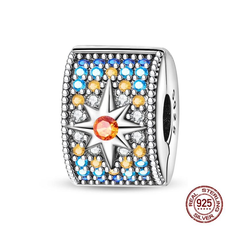 Original Charms Copper Hand Picking Star Safety Chain Charms Bead Fits 3Mm Original Bracelet Women Diy Jewelry Gift