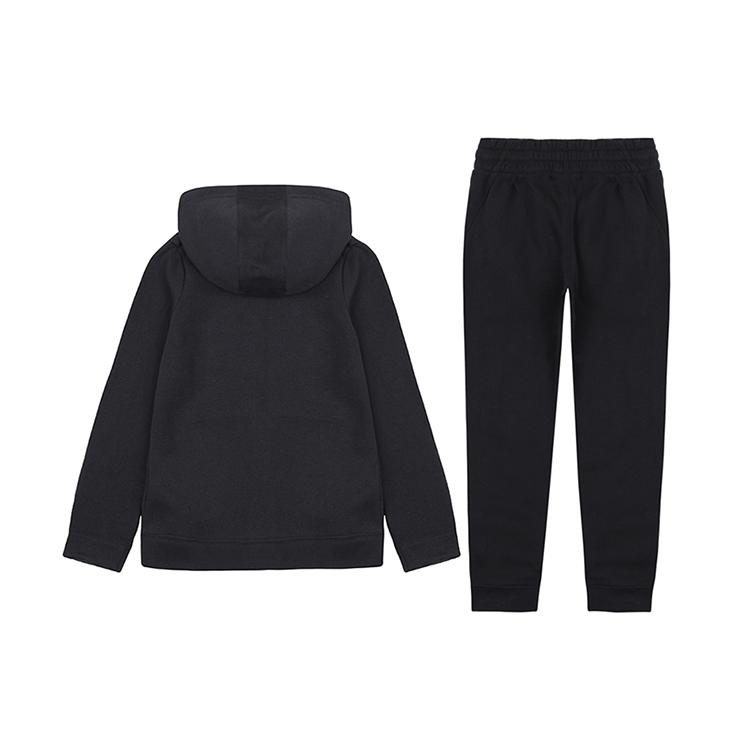 Nike Casual Sportswear Kids' Apparel , Solid Color Fleece Lined Logo Embroidery Black Kids' (Unisex) Casual Sportswear Sets BV3634 010