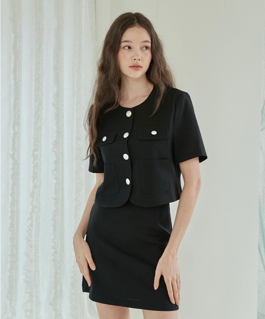 Bye Bye Seop A-Line Mini Skirt Black [T42]