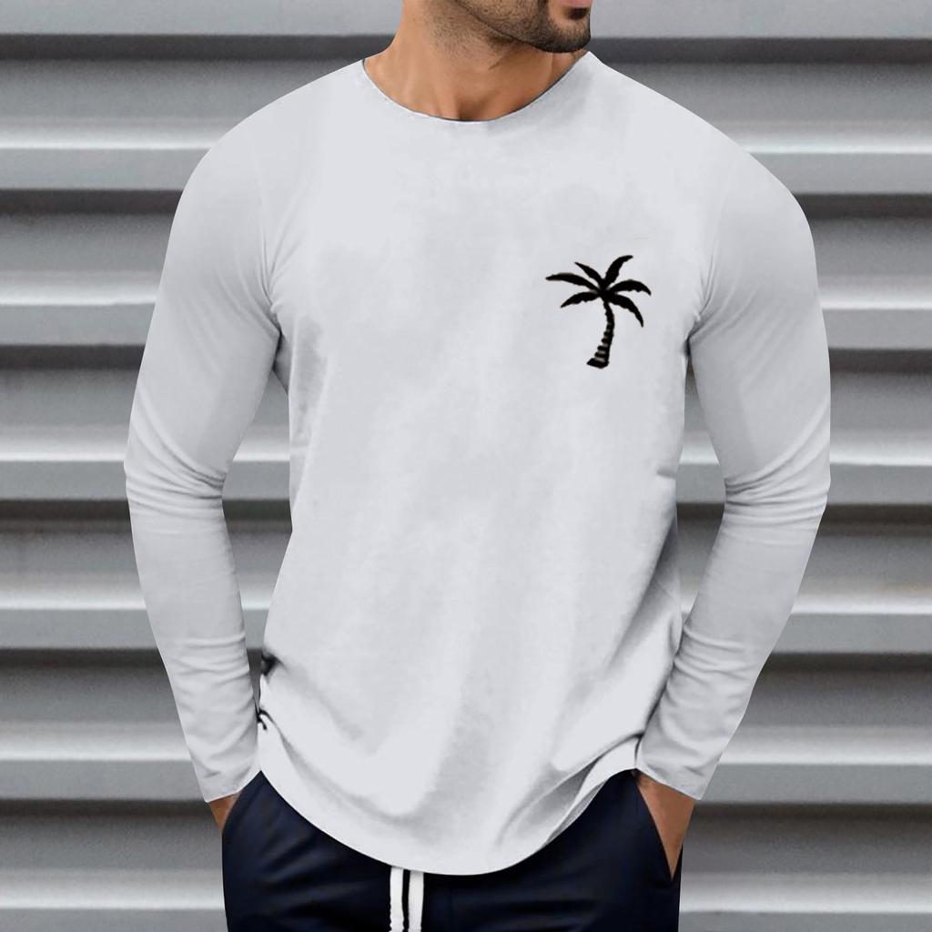 Мужские свободные осенне-зимние топы с круглым вырезом и длинными рукавами, модная футболка с узором, креативные повседневные топы с буквенным принтом в стиле ретро, ​​уличные виды спорта