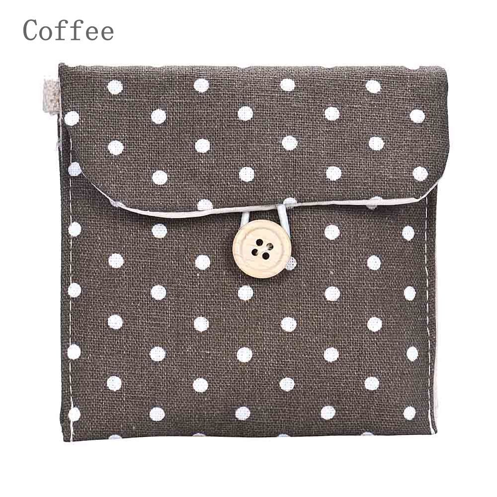 Women Girl Travel Polka Dot Organizers Storage Pouch Sanitary Napkin Bag