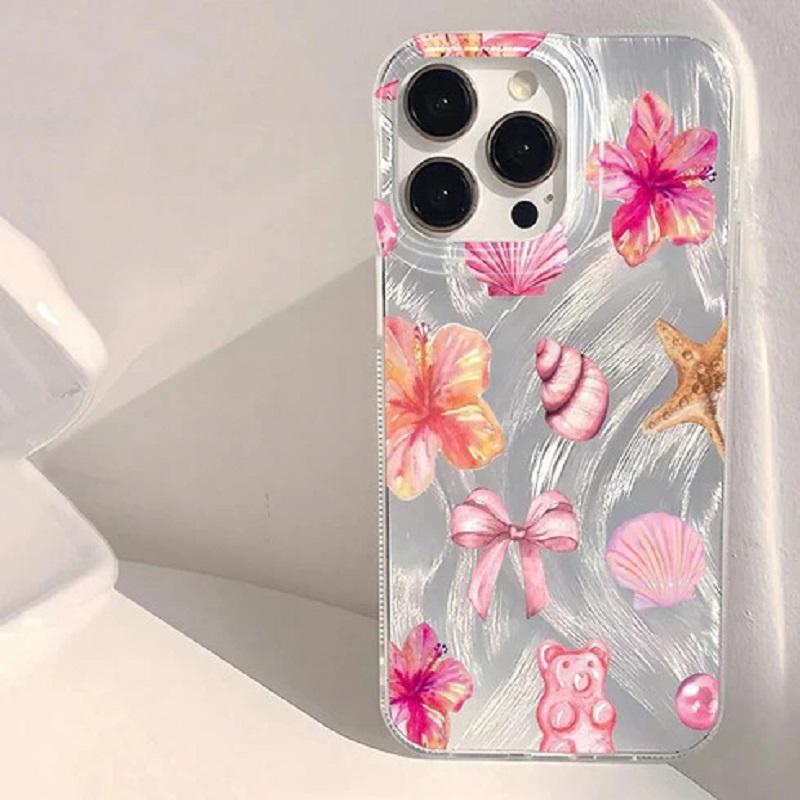 Летний розовый чехол со звездами и цветами для Samsung Galaxy A56 A36 A26 A73 A72 A55 A54 A53 A52 A34 A33 A32 A23 A14 4G 5G