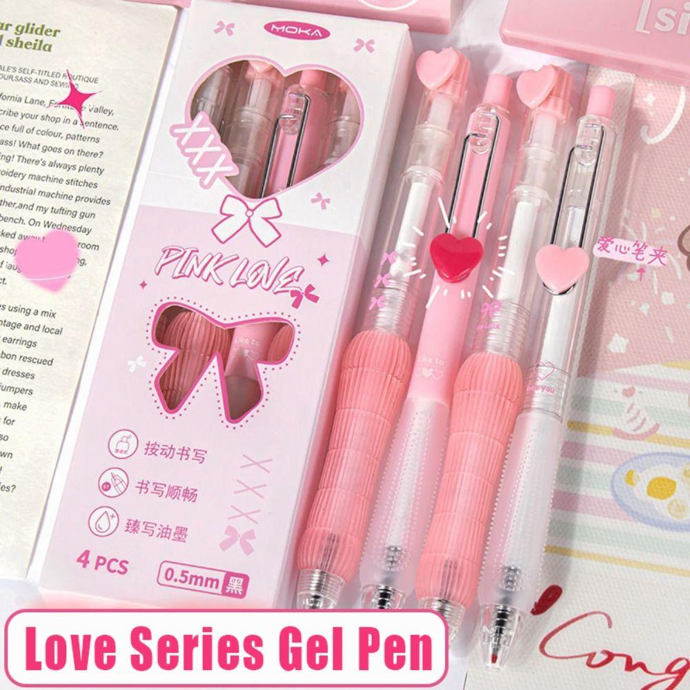 4PCS/Set 0.5mm Black Ink Gel Pen Press Using Ballpoint Pen High Quality Neutral Pen Students