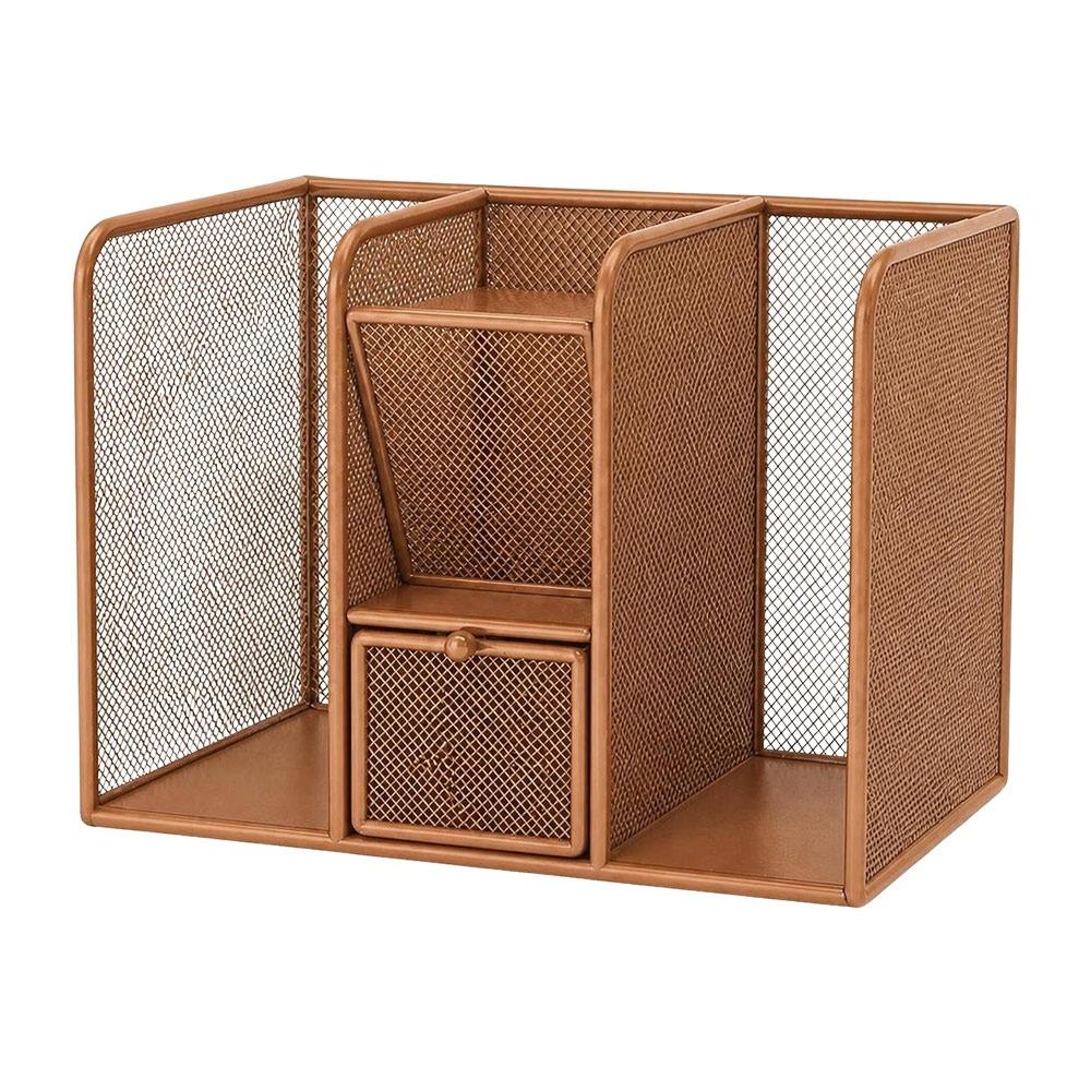 Metal Book Storage Rack Mesh Structure Book Storage Shelf Desk Book Rack Desktop File Organizer