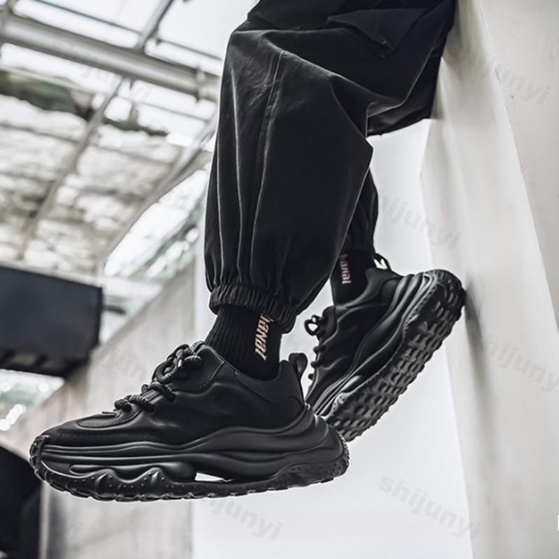 Мода 2025 Осень Новые Мужские Нишевый Дизайн Низкие Кеды на Толстой Подошве Повседневная Обувь Модный Тренд Универсальные Удобные Нескользящие Массивные кроссовки