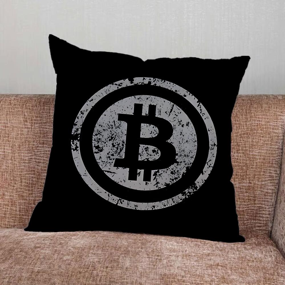 Чехол для подушки с криптовалютой Bitcoin BTC для дома, спальни, автомобиля, офиса, декора гостиной, чехол для диванной подушки, подходящий